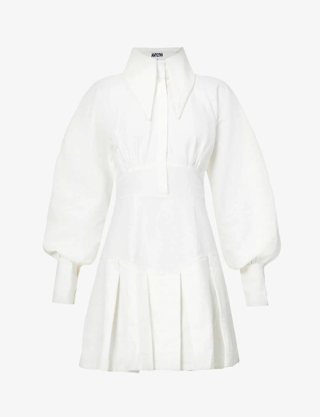 Oversized-collar Crepe Mini Dress