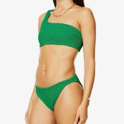 Nancy One-shoulder Bikini Set -Outlet Pique Style Store R03916775 EMERALD ALT02