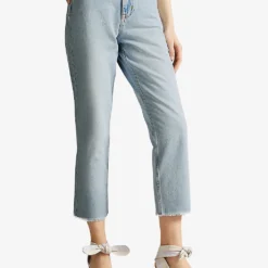 Ted Baker Nellin Straight-leg Raw-hem Denim Jeans -Outlet Pique Style Store R03920106 LTWASH ALT02