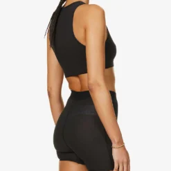 Cropped Ribbed Stretch-cotton Tank Top -Outlet Pique Style Store R03920626 SOOT ALT03