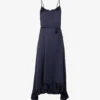 CLAUDIE PIERLOT Roucas Pleated Hem Satin Midi Dress