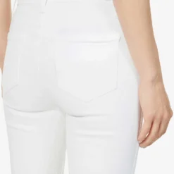 Paige Hoxton Cropped Skinny-leg High-rise Stretch-denim Jeans -Outlet Pique Style Store R03920984 CRISPWHITE ALT05