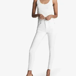 Reiss Lux Branded Skinny Mid-rise Stretch-denim Jeans -Outlet Pique Style Store R03924807 WHITE ALT01