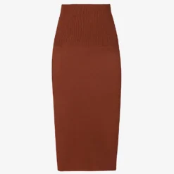 Victoria Beckham Fitted Ribbed Stretch-woven Midi Skirt