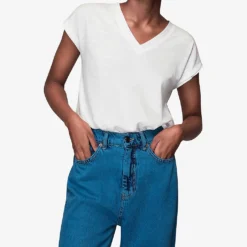 Whistles Willa Organic Cotton-jersey T-shirt -Outlet Pique Style Store R03929936 WHITE ALT02