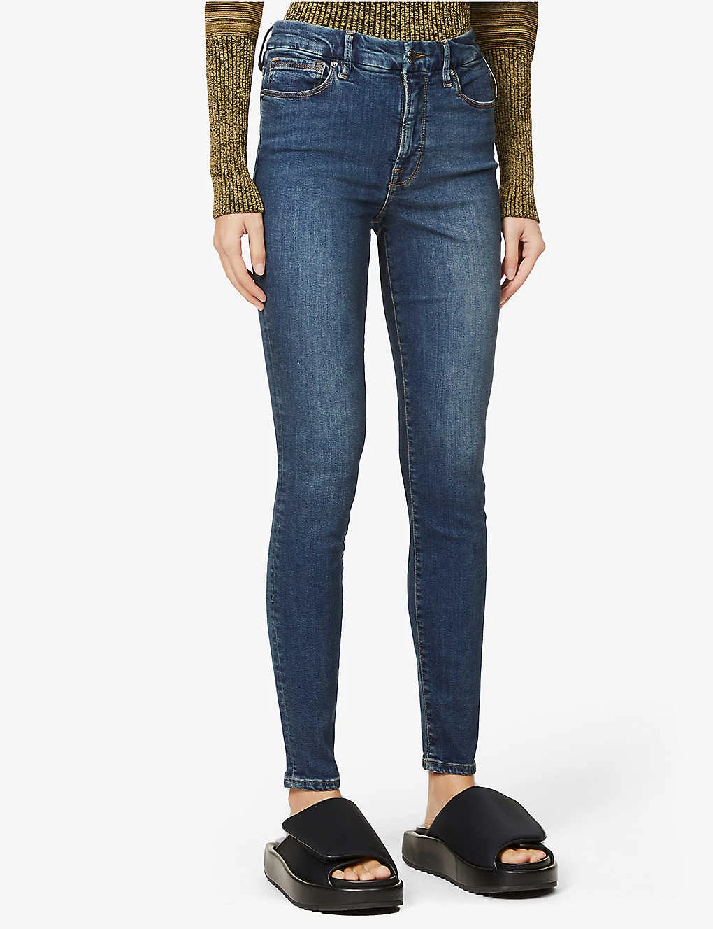 GOOD AMERICAN Good Legs Slim-fit High-rise Organic-cotton-blend Denim Jeans 3 GOOD AMERICAN Good Legs Slim-fit High-rise Organic-cotton-blend Denim Jeans - Image 3