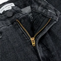 GOOD AMERICAN Good Straight Washed Straight-leg High-rise Stretch-organic-cotton Blend Denim Jeans -Outlet Pique Style Store R03930106 BLACK184 ALT06