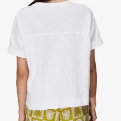 Whistles Olsen Scoop-neck Cotton-jersey T-shirt -Outlet Pique Style Store R03932926 WHITE ALT03