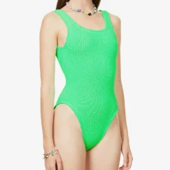 Nile Square-neck Swimsuit -Outlet Pique Style Store R03933204 LIME ALT02