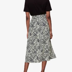 Whistles Floral-print Woven Midi Skirt -Outlet Pique Style Store R03933333 BLUE ALT02