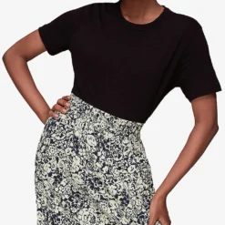 Whistles Floral-print Woven Midi Skirt -Outlet Pique Style Store R03933333 BLUE ALT03