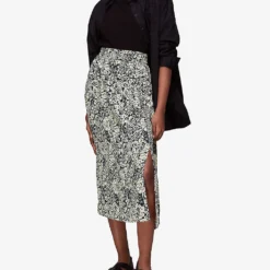Whistles Floral-print Woven Midi Skirt