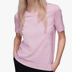 Whistles Rosa Double-trim Cotton-jersey T-shirt -Outlet Pique Style Store R03933338 LILAC ALT02