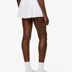 Varsity Pleated Stretch-woven Mini Skirt -Outlet Pique Style Store R03938620 WHITE ALT03