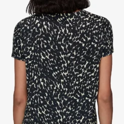 Whistles Sahara Leopard-print Woven T-shirt 7 Whistles Sahara Leopard-print Woven T-shirt -Outlet Pique Style Store R03939044 BLACK ALT03