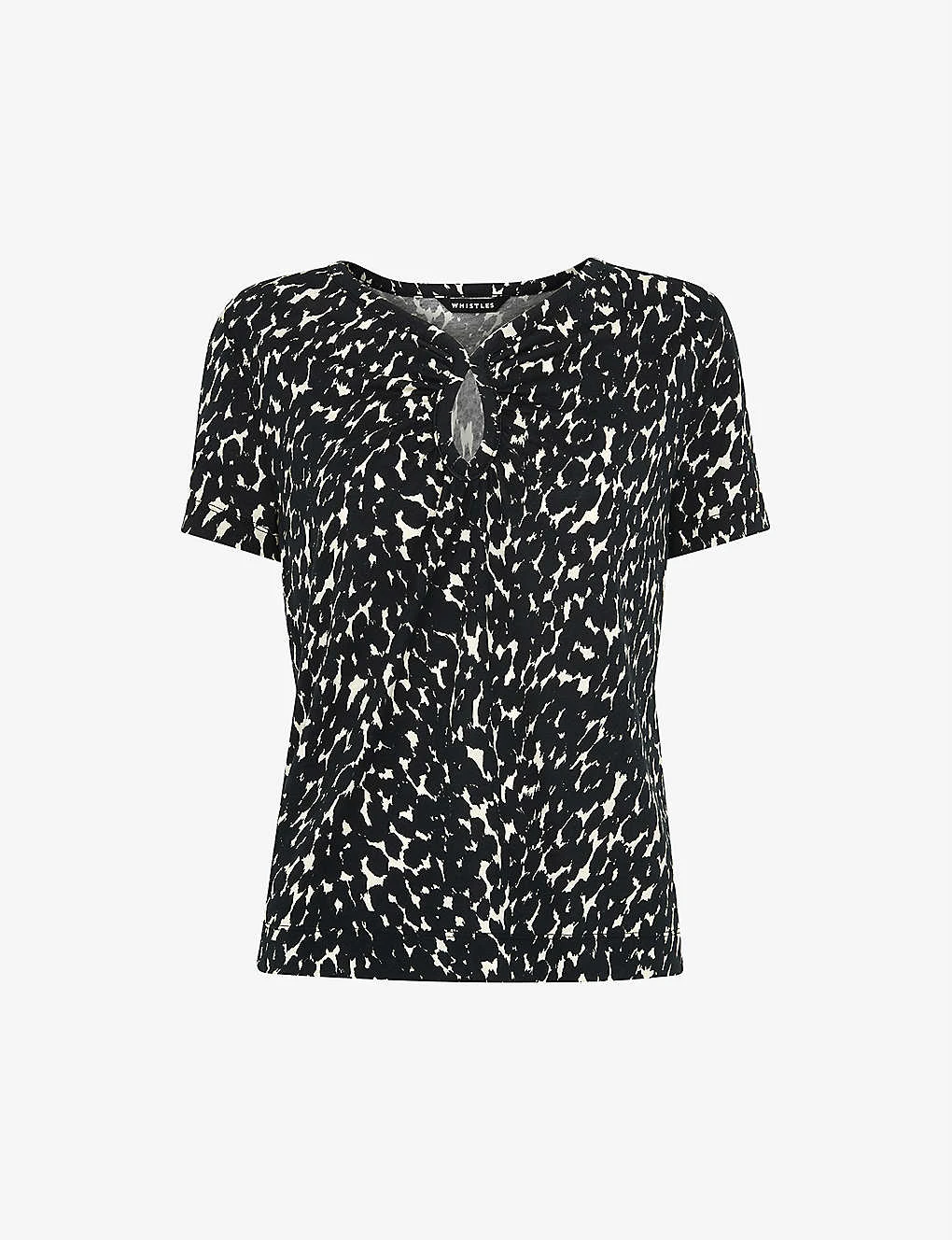 Whistles Sahara Leopard-print Woven T-shirt 1 Whistles Sahara Leopard-print Woven T-shirt