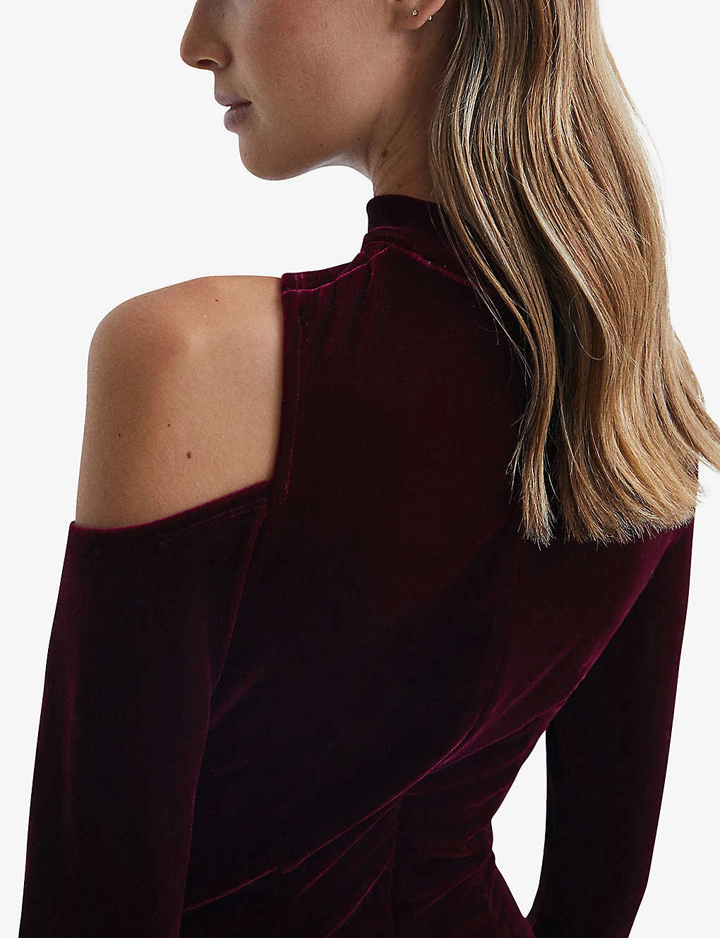 Reiss Tatiana Cut-out Stretch-velvet Midi Dress 6 Reiss Tatiana Cut-out Stretch-velvet Midi Dress - Image 6