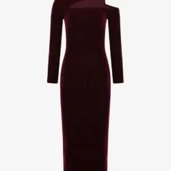 Reiss Tatiana Cut-out Stretch-velvet Midi Dress