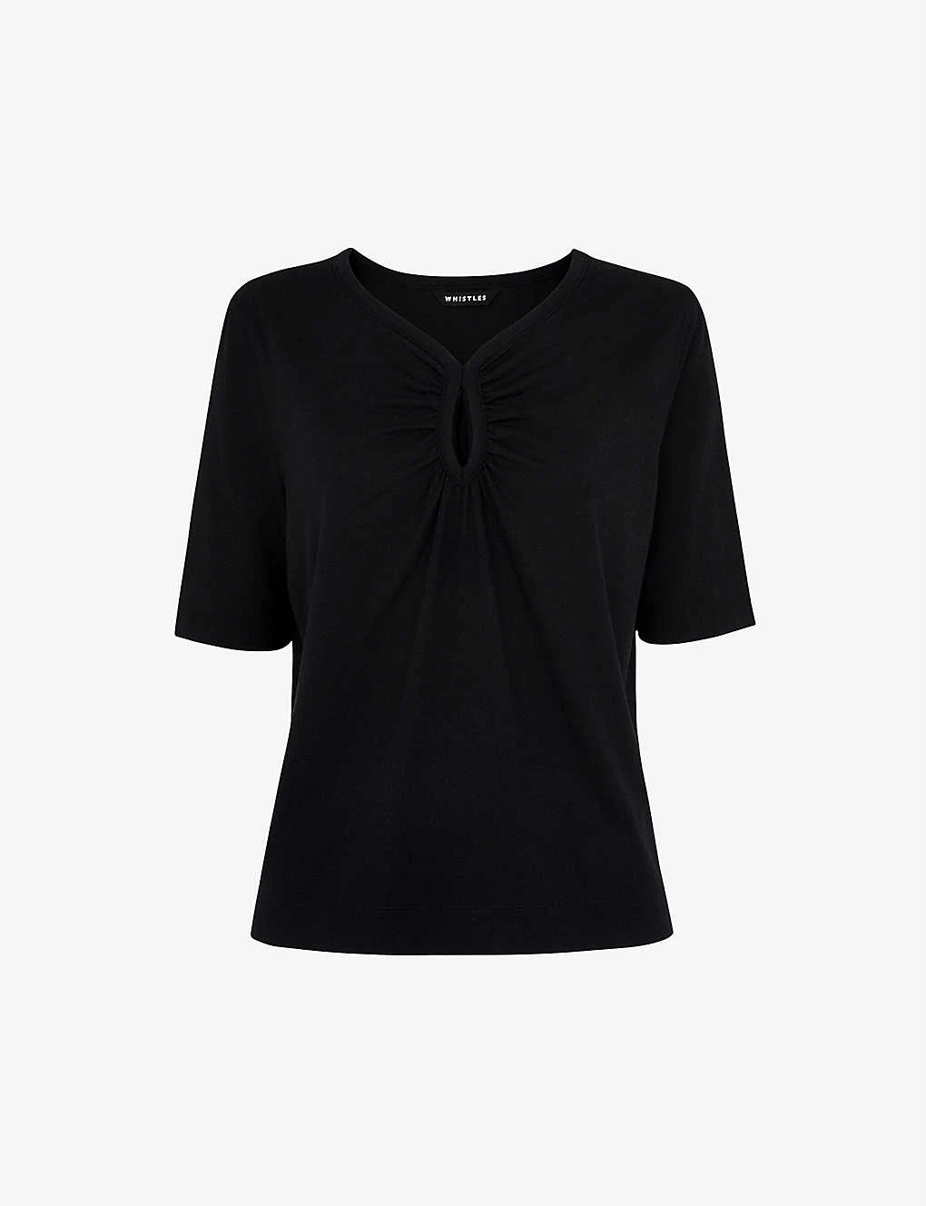 Whistles Kirby Keyhole-detail Jersey T-shirt 1 Whistles Kirby Keyhole-detail Jersey T-shirt