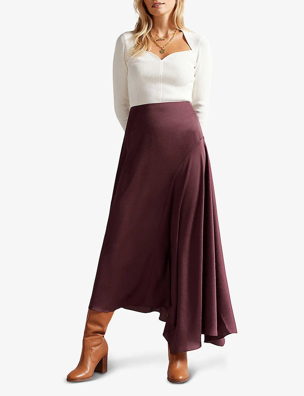 Ted Baker Terra Asymmetric-hem Stretch-woven Maxi Skirt 2 Ted Baker Terra Asymmetric-hem Stretch-woven Maxi Skirt - Image 2
