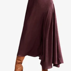 Ted Baker Terra Asymmetric-hem Stretch-woven Maxi Skirt 6 Ted Baker Terra Asymmetric-hem Stretch-woven Maxi Skirt -Outlet Pique Style Store R03939835 DPPURPLE ALT02