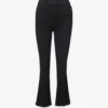 MOTHER Hustler Ankle Fray Flared High-rise Stretch-denim Jeans