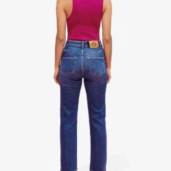 Maje Button-down High-rise Flared-leg Stretch-denim Jeans -Outlet Pique Style Store R03947780 BLEUS ALT02