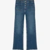 Maje Button-down High-rise Flared-leg Stretch-denim Jeans