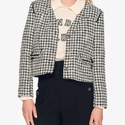 Sandro Cadaques High-rise Tweed Shorts -Outlet Pique Style Store R03947973 NOIRGRIS ALT02