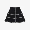 Sandro Camia Ruffled-hem Stretch-knit Mini Skirt