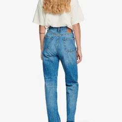 Sandro Clark Faded-wash Tapered High-rise Jeans -Outlet Pique Style Store R03948122 BLEUS ALT03