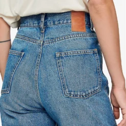 Sandro Clark Faded-wash Tapered High-rise Jeans -Outlet Pique Style Store R03948122 BLEUS ALT04