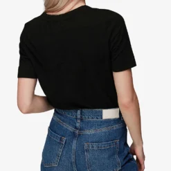 Whistles Rosa Double-trim Cotton T-shirt -Outlet Pique Style Store R03948409 BLACK ALT03