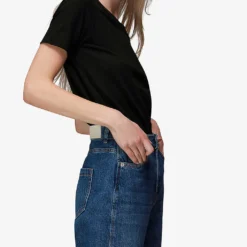 Whistles Rosa Double-trim Cotton T-shirt -Outlet Pique Style Store R03948409 BLACK ALT05