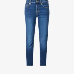 7 For All Mankind B(air) Whiskered Skinny-leg Mid-rise Stretch-denim Jeans