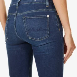 7 For All Mankind Roxanne Slim-fit Mid-rise Stretch Denim Jeans -Outlet Pique Style Store R03955414 RINSEDINDIGO ALT05