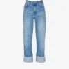 Whistles Authentic Alba Upturned-hem Straight High-rise Regular-fit Organic-denim Jeans