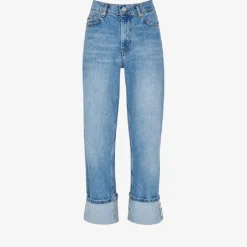 Whistles Authentic Alba Upturned-hem Straight High-rise Regular-fit Organic-denim Jeans