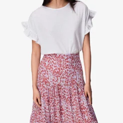 Whistles Summer Cheetah-print Woven Midi Skirt -Outlet Pique Style Store R03958304 MULTICOLOURED ALT05