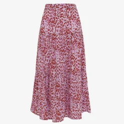 Whistles Summer Cheetah-print Woven Midi Skirt