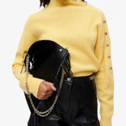 Maje Imori Mid-rise Leather Shorts -Outlet Pique Style Store R03958327 NOIRGRIS ALT02