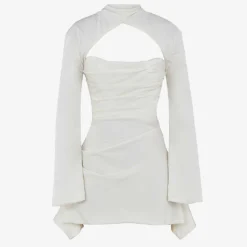 Toira Long-sleeved Corseted Satin Mini Dress