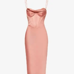 Myrna Corset Satin Midi Dress