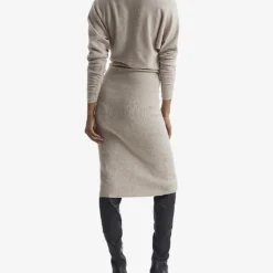 Reiss Fallon Roll Neck Knitted Midi Dress -Outlet Pique Style Store R03962220 OATMEAL ALT03