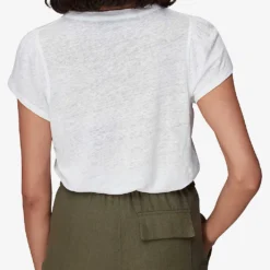 Whistles Cada Linen Cotton-blend T-shirt -Outlet Pique Style Store R03964329 WHITE ALT03
