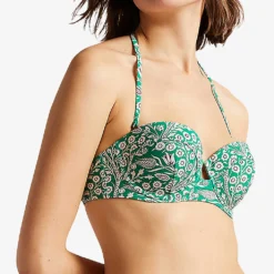 Ted Baker Valaria Floral-print Recycled Polyamide-blend Cupped Bikini Top -Outlet Pique Style Store R03965322 GREEN ALT02