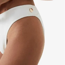 Reiss Iris Gold-tone Button Stretch-nylon Bikini Bottoms -Outlet Pique Style Store R03970331 WHITE ALT04