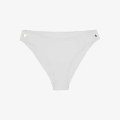 Reiss Iris Gold-tone Button Stretch-nylon Bikini Bottoms