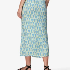 Whistles Cleo Ruched Detail Woven Midi Skirt -Outlet Pique Style Store R03970829 MULTICOLOURED ALT03