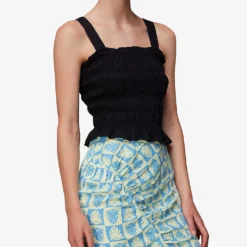 Whistles Cleo Ruched Detail Woven Midi Skirt -Outlet Pique Style Store R03970829 MULTICOLOURED ALT05